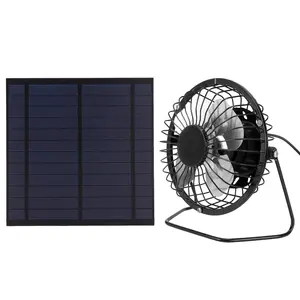 5W Mini Solar Panel Set with 1 x 13.5x15cm Portable Cooling Fan, Photovoltaic Panel for Greenhouses, RV, Trailers