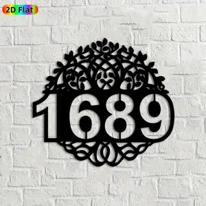 1pc 1689 Number Metal Wall Art, Elegant 1689 Number Statue Mural, Ideal Gift for New Year, Christmas, House Number Enthusiasts, Rust-Resistant Metal Wall Decor Wall Sculptures, Perfect for Entryway Wall & Garden Fence, Unique Outdoor & Indoor Decor