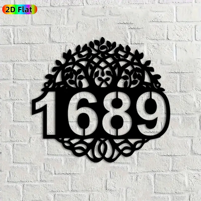 1pc 1689 Number Metal Wall Art, Elegant 1689 Number Statue Mural, Ideal Gift for New Year, Christmas, House Number Enthusiasts, Rust-Resistant Metal Wall Decor Wall Sculptures, Perfect for Entryway Wall & Garden Fence, Unique Outdoor & Indoor Decor