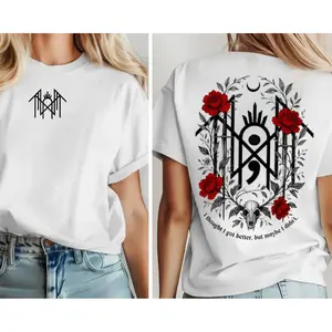 Retro Sleep Token Flowers Red Only Back Shirt, Sleep Token Tour 2025 Tee, New Song Concert Tour, Gift for Men for Woman Menswear Graphic Casual Top
