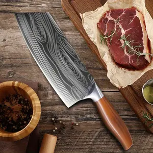 Stainless Steel Kitchen Knife Damascus-cut Knife with Sharp Edge Home Hotel Chef's Knife Slicing and Boning Kitchen Knife with Double Purpose