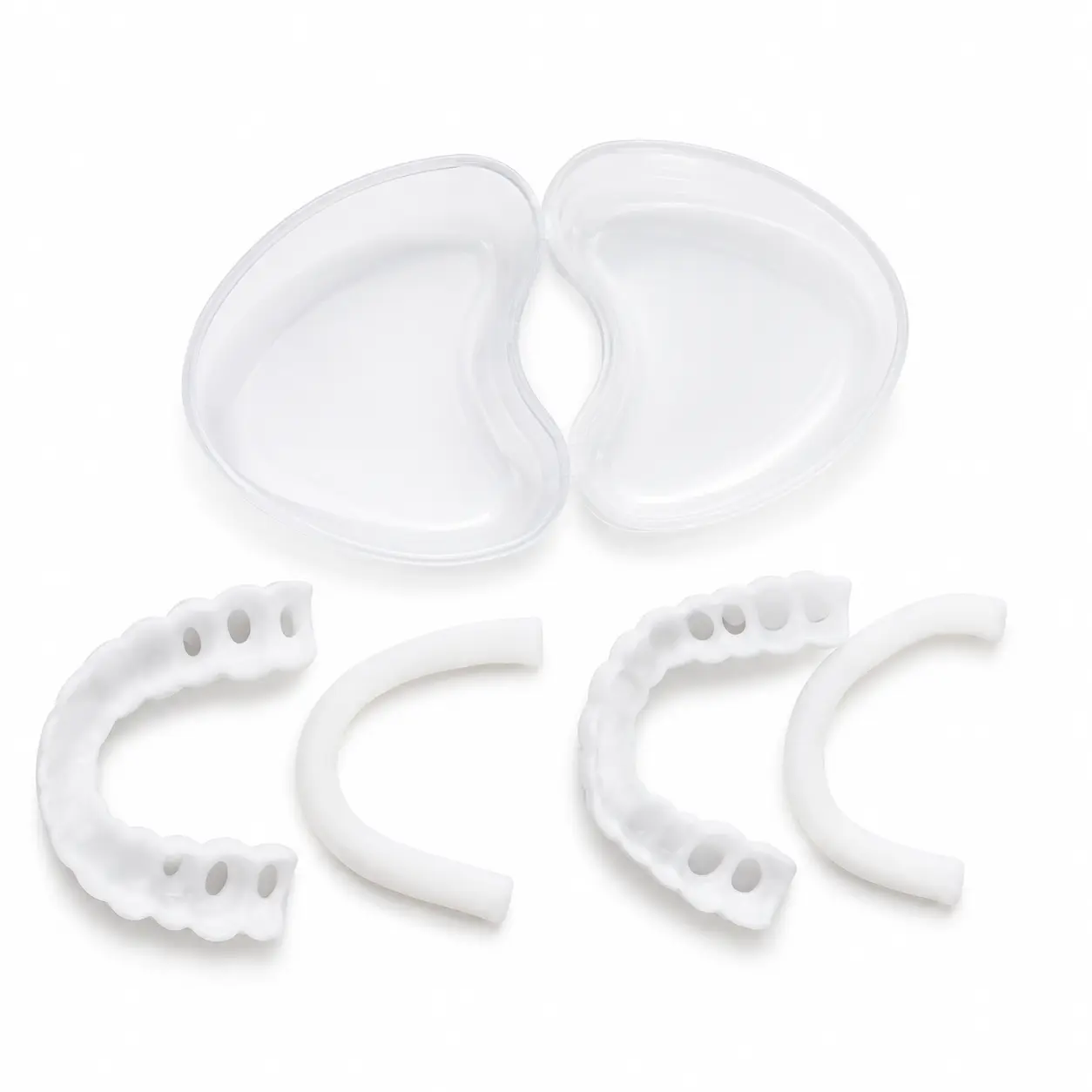 Complete Clear Dental Tray Kit with Upper & Lower Trays, 2 Chewies, Storage Case & Tweezers – Portable Comfortable Fit
