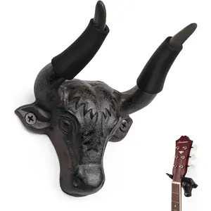 Guitar Wall Mount Hook 1 Pack, Guitar Hanger Mount Cast Iron, Bull  Guitar Holder, Ukulele Wall Mount, Guitar Accessories for Acoustic, Electric Guitar, Bass, Ukelele, Banjo, Guitar Gifts
