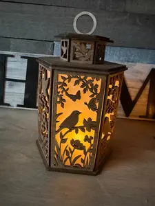 Lantern, Laser Cut Wood
