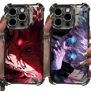 Anime Jujutsu Kaisen Gojo Satoru New Plating Case For iPhone 17 16 15 14 13 12 11 Pro Max Plus Air Shockproof Anti-Fall Armor Smartphone Cellphone Cover Protection Ddw-247Du241111303 Protective Casing Screen Protector