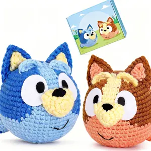 Crochetta Crochet Kit for Beginners – Step-by-Step Video Tutorials & Pattern Booklet Included | Make Your Own Bluey & Bingo Plushie with Soft Cotton Yarn DIY Plushie Kit