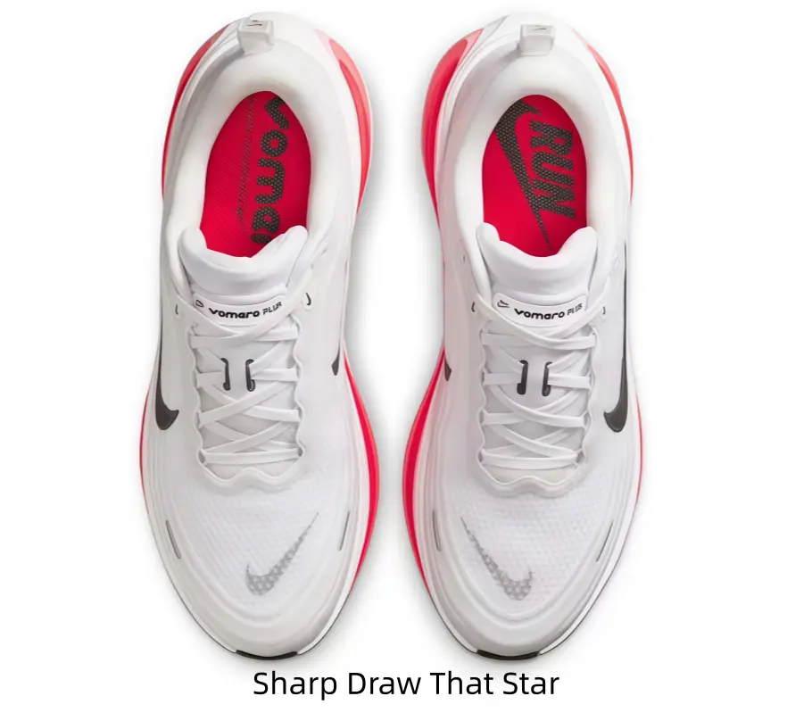 White Upper Gradient Red Layer Midsole Running Sneakers Honeycomb Breath Mesh Eye-catching Contrast Color Athletic Shoes Unisex