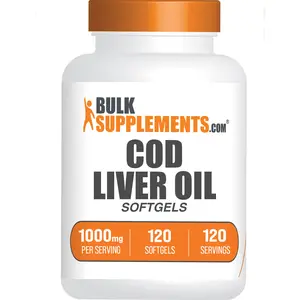 BulkSupplements - Cod Liver Oil Softgels - Healthy Skin - Eye Health - 120 Softgels - 1000mg per Serving