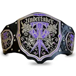 Undertaker Adult Championship Title Belt Replica - 2mm Leather Straps  - Fan Gift World Wrestling