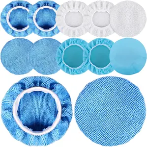 12 count  Polisher Pad Bonnet 5-6 Inch Polishing Bonnets Microfiber Waxer Bonnet Polishing Pad Bonnet Buffing Pad Cover Buffer Bonnets for  Polisher