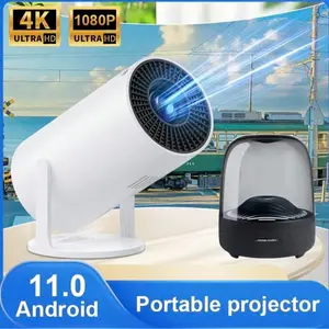 HY300 Projector 2025, $mart with 4K Support, WiFi, Bluetooth, Mini/Bedroom, dual WiFi6, auto horizontal correction, multifunctional, Audio Cable