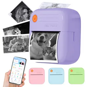 [Mini Printer] Wireless Mini Printer, Ink Free Sticker Printer Intelligent Portable Receipt Printer, Mini Thermal Printer Kit, Label, Text, Photo Printing, Rechargeable Ink Free Wireless Printer,Suitable for Photos, Diaries, Notes, And Memos,Notes