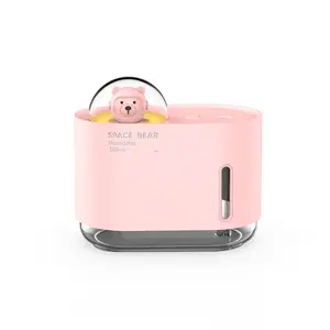 Cute Bear Mini USB Humidifier with 7-Color Night Light & Aromatherapy Diffuser Function for Home & Office Air Humidification Needs, Home & Office Use