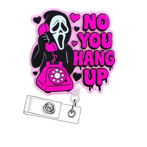 Funny Retractable Badge Reel, Acrylic ID Holder with Clip for Nurses, Doctors, Students & Office Staff, 15pcs Set, Funny Design