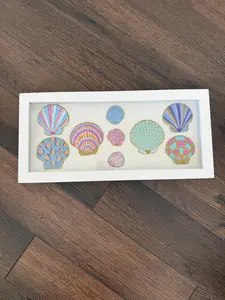 Shells in Frame - White Rectangle