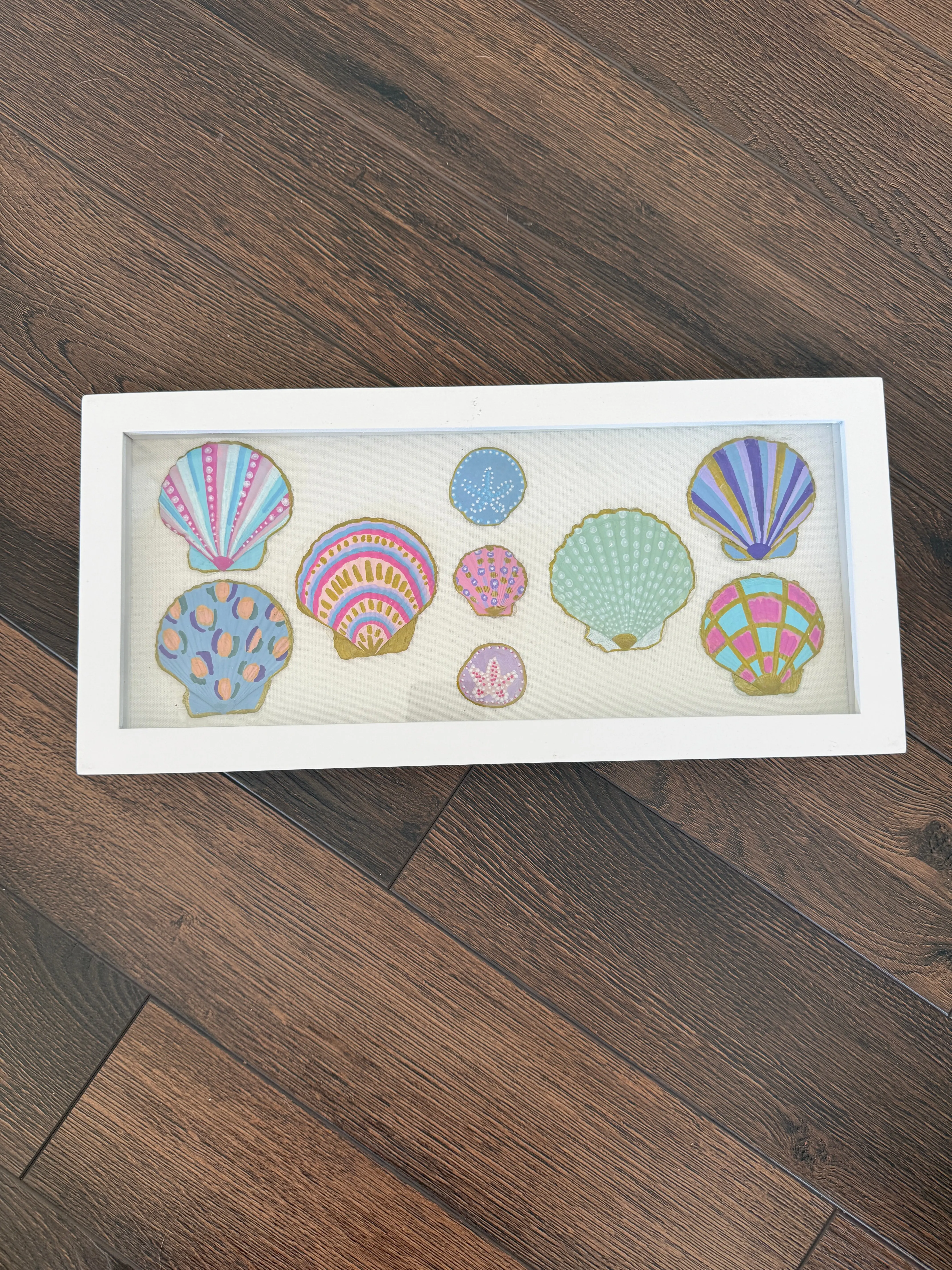 White Rectangle Photo Frame with Glass Shell Decor for Room Decor, Home Supplies