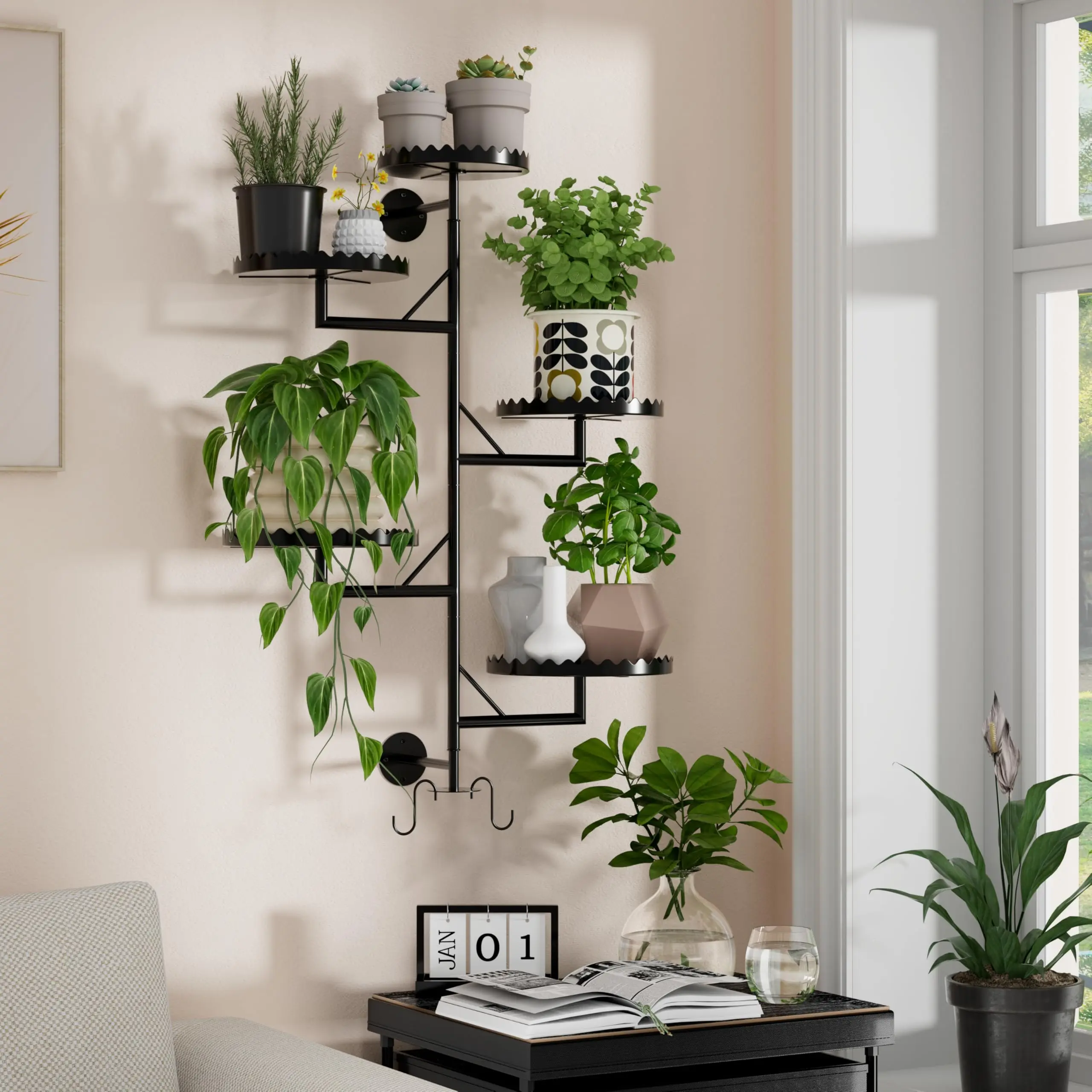 Floating Shelves 5-tier Wall Mouted Plant Shelf - TikTok Shop