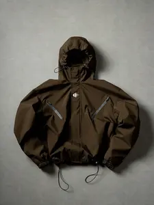 Men's Casual Jacket, Y2K Style Windproof Jacket, Techwear Jacket, Loose Fit, Winter Outerwear, Street Fashion, Geometric Pattern, All Seasons, Coats