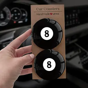 8# Billiard Pattern Rubber Cup Mats, Coasters,Decorate Your Desktop, Beautiful Packaging, Perfect Birthday Gift, Christmas Gift, New Year Gift