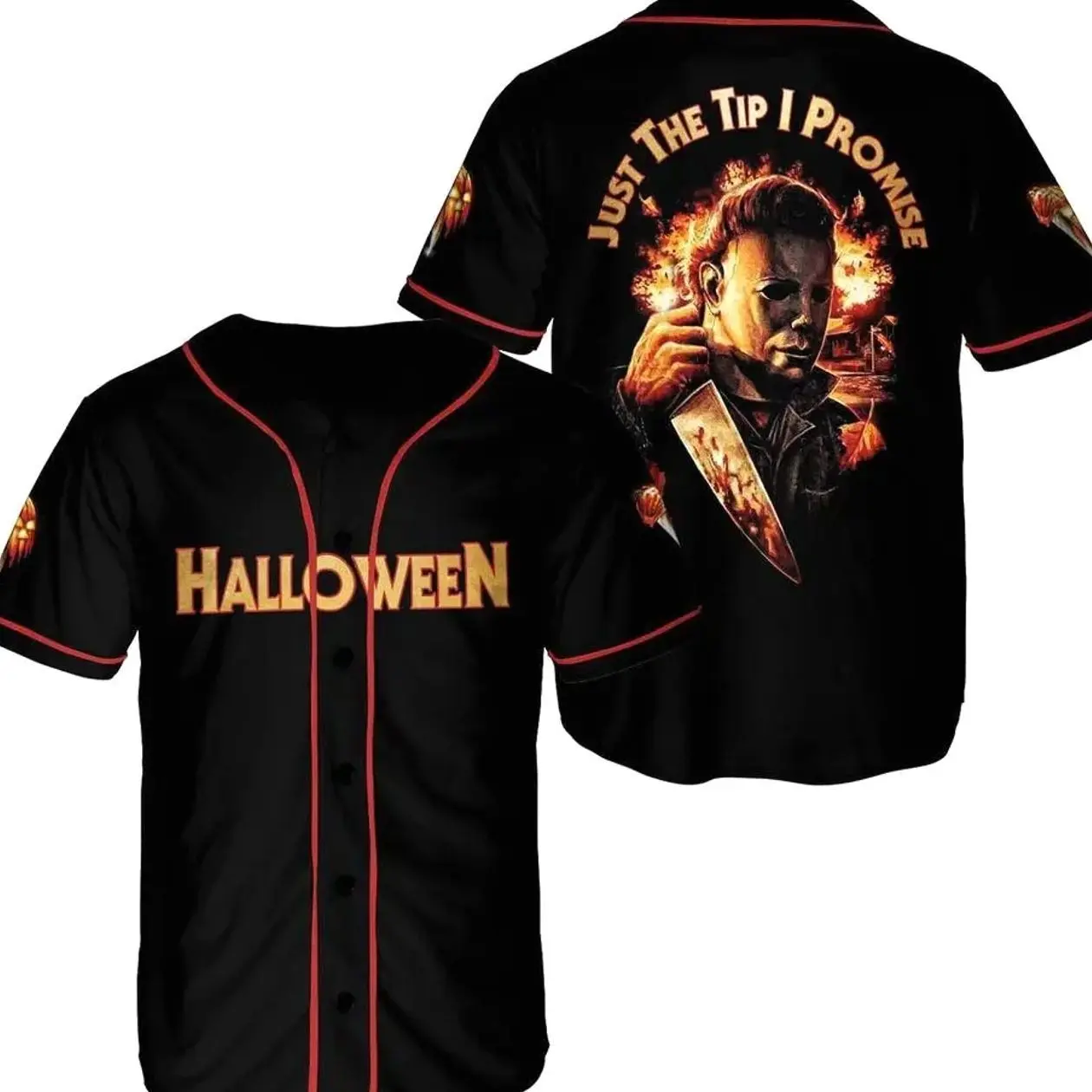 Print 3D Michael Halloween Myers  from 1978 Horror Movie Best Baseball Jersey