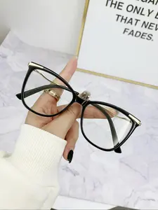 Square Cat Eye Frame Anti-blue Light Glasses, Fashion Eyeglasses for Women & Men, Stylish Square Frames, Fashion Eyeglasses for Work, Daily Clothing Decor, Perfect for Student Daily Use