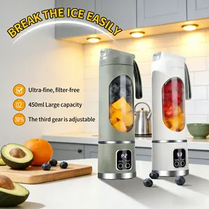 Portable USB Rechargeable Mini Blender Cup, Compact Smoothie Juicer, 12-Blade Powerful Mixing, Leak-Proof Design, For Travel, Gym, School, Baby Food & Vegetables