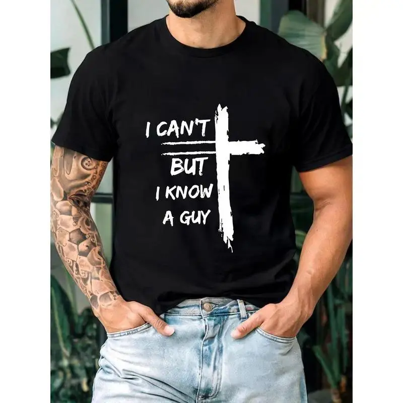 I Can't, But I Know a Guy Funny Men's T-Shirt - Pure Cotton Casual Summer Tee, Comfortable Humorous Design, Perfect for Outings, Birthdays, and Gifts, Sporty Casual Wear  Round Neckline  Pure Cotton Shirt, T Shirt for Boyfriend