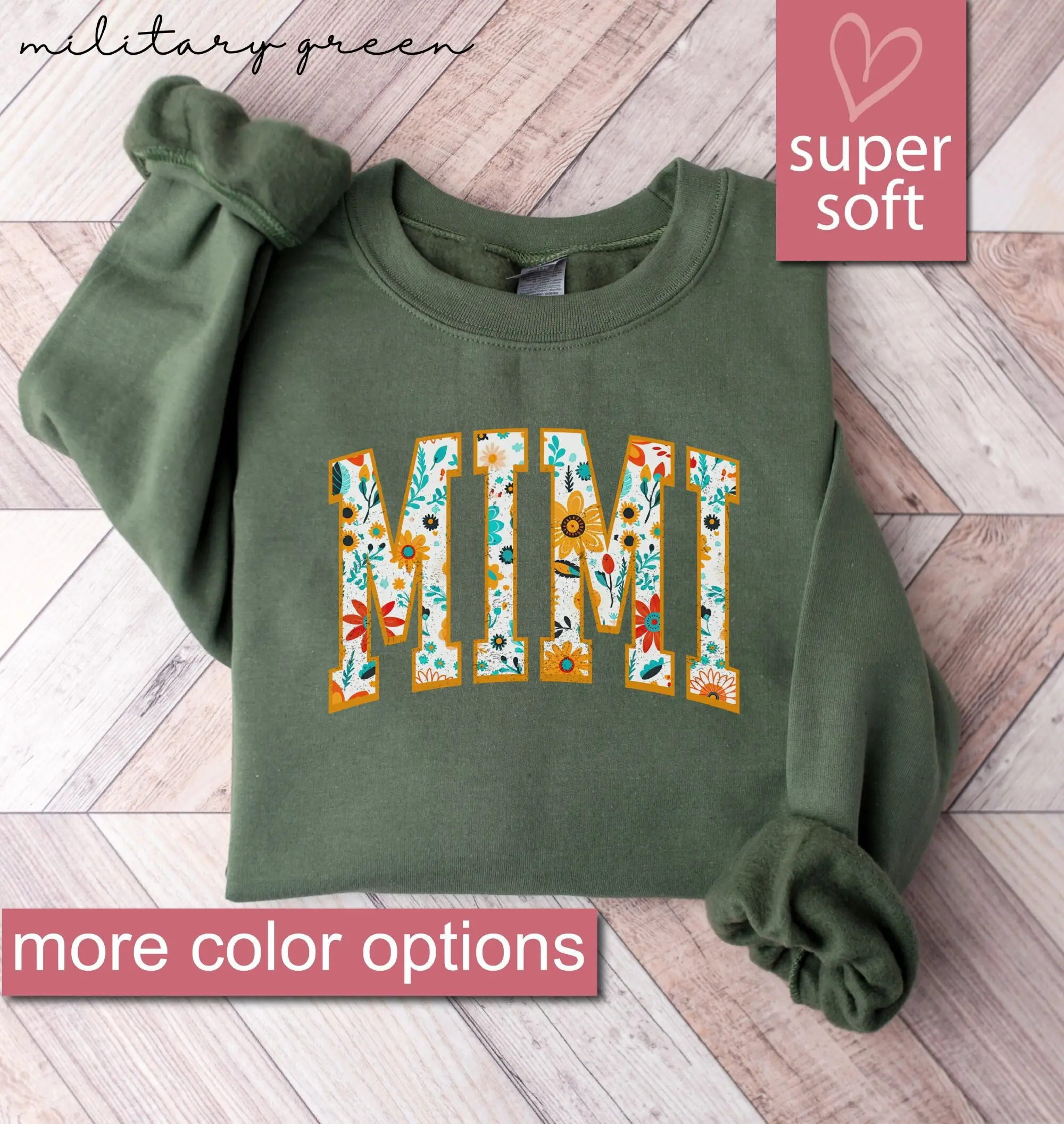 Floral Mimi Gifts, Sweatshirt For Mimi, Mimi Flowers Sweatshirts, Grandma To Be Gift, Gift For Grandmother Mimi Mothers Day Sweaters Sweater