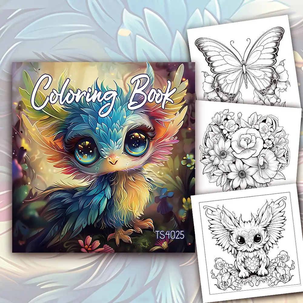 Cartoon Coloring Book, 30 Sheets Animal Pattern Coloring Book, DIY Painting Supplies for Teenager, Adults, Birthday Gift, Holiday Gift, Handicraft