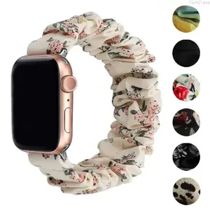 Cute Printed Scrunchie Apple Watch Band, Elastic Replacement Strap Fits 38–49mm, Soft Comfortable Stylish Everyday & Spring Wear