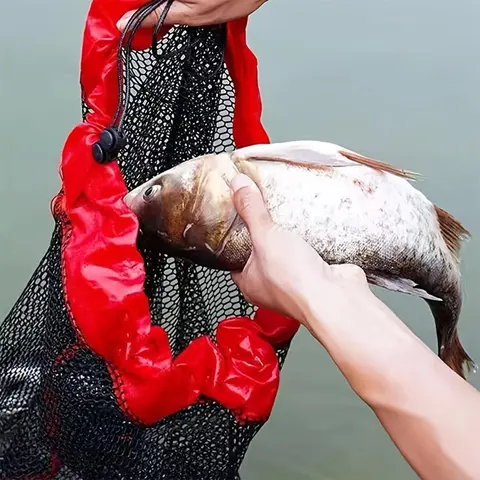 Portable Fishing Net Bag with Drawstring, Fishing Net Storage Bag, Fishing Pole Bag, Fishing Accessories for Outdoor Fishing, Fishing Stuff
