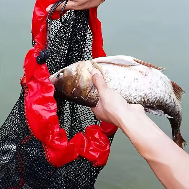 Portable Fishing Net Bag with Drawstring, Fishing Net Storage Bag, Fishing Pole Bag, Fishing Accessories for Outdoor Fishing, Fishing Stuff