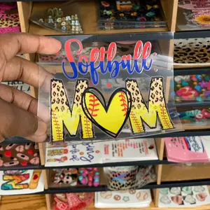 Split Softball Mom Uv Dtf Wrap