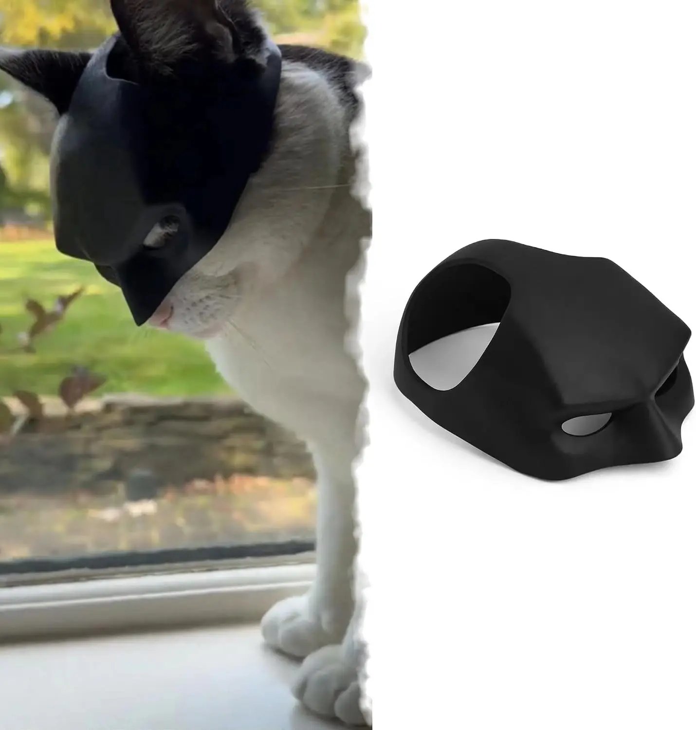 Yipintang Soft & Caring Silicone Cat Bat Mask, Skin-Friendly Halloween Costume for Cats, Lightweight & Flexible Pet Cosplay Accessories, Black Bat Gift