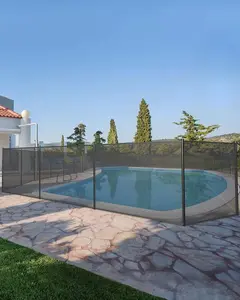 GARVEE 4x48FT Removable Safety Pool Fence for Inground Pools - Heavy Duty PVC Mesh Enclosure with Self-Closing Gate, Easy DIY Installation, Secure Barrier for Pets and Family