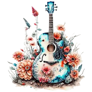 Large 6 INCH Guitar Vinyl Decal Sticker Decor Decorative