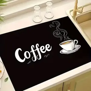 Coffee Pattern Table Mat, Fashionable Versatile Simple Design for Living Room Kitchen Desktop Decoration or Bar Counter Use, Kitchen Decorative Placemat
