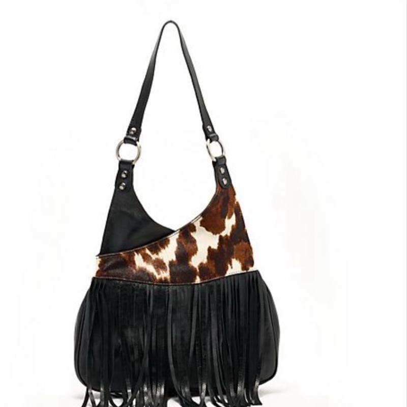 Patricia Nash Cavalino Pienza Leather Fringe Shoulder Bag