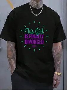 100% Cotton Divorce Party This Girl Is Finally Divorced T Shirt T-Shirt Women's Men's Graphic Tee Crew Neck summer vacation Tops