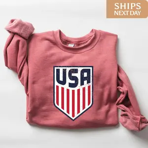 USA Sweatshirt, USA Flag Sweatshirt, 4th of July Sweatshirt, Usa Crewneck Sweatshirt - LORA ATCHER