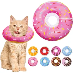 Cat Cone Collar Soft, Adjustable Cat Recovery Collars Spay Cones to Stop Licking, Cute Donut E Collar After Surgery, Anti-Lick Wound Healing Elizabethan Collar for Kittens (Donut Pink, Small) ADJUSTABLE LIGHTWEIGHT KITTEN RECOVERY CONE