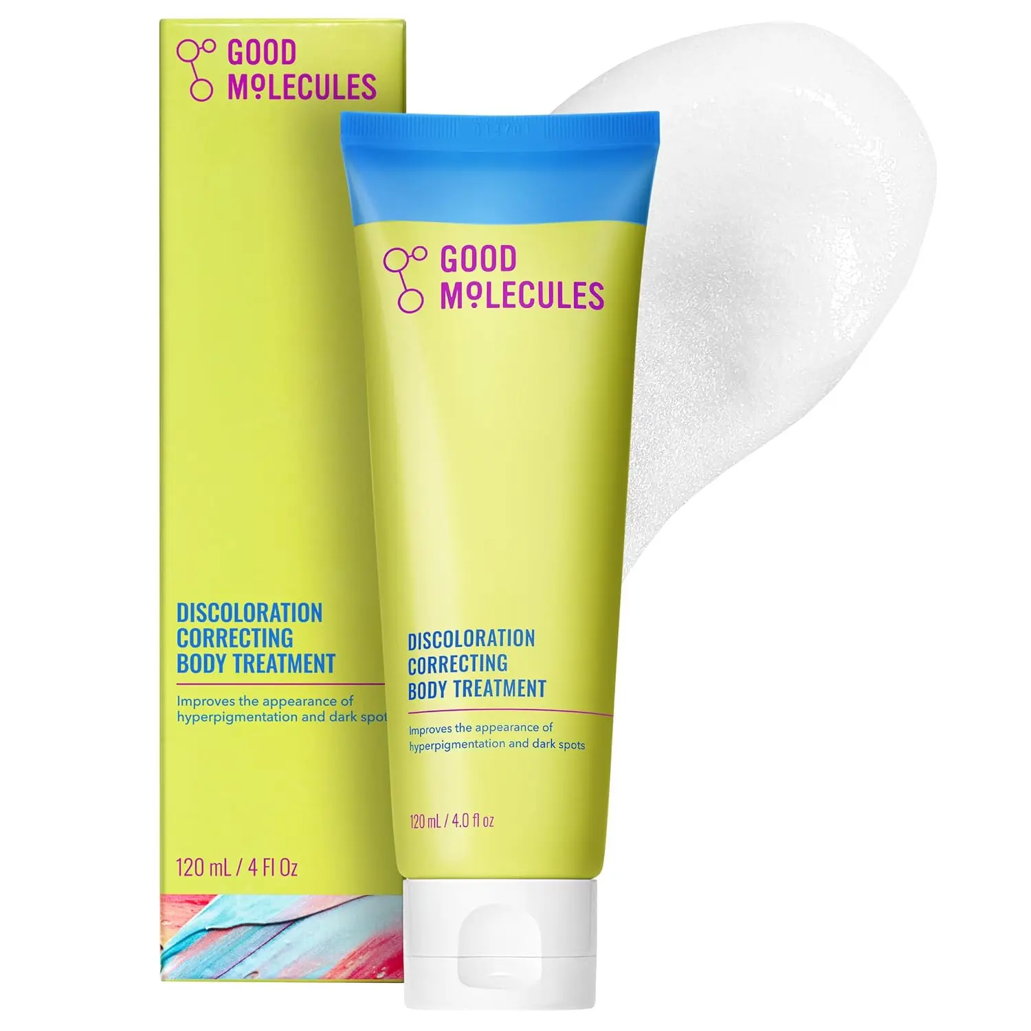 Good Molecules Discoloration Correcting Body Treatment, 4 fl oz | Body treatment that improves the appearance of dark spots and discoloration on arms, legs, and body.