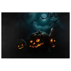 Northlight 23.5" LED Lighted Jack-O'-Lanterns Canvas Wall Art