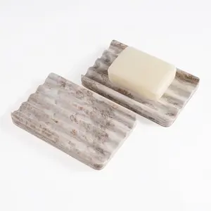 2 pcs soap dish for bathroom marble bar soap holder for kitchen countertop soap tray with wavy design soap saver for bath tub sponges italian natural stonepalissandro classico