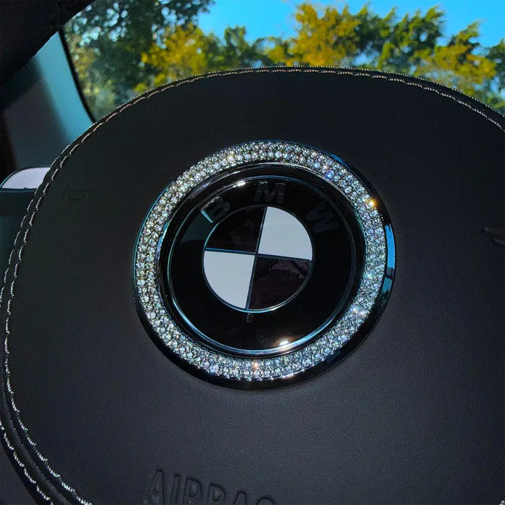BMW Steering Wheel Logo Diamond Graphic Decal - Luxury Automotive Vinyl Decal, Vinyl Car Stickers, Car Interior Accessories for Interior Modification