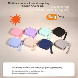 Portable Earphone and Data Cable Storage Box, Travel Essential Silicone Storage Bag