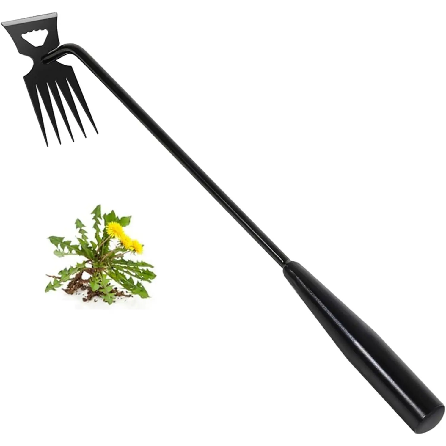 Removal Tool, New Garden Weeding Tools Hand Weeder Tool with Handle, Dual Purpose Manual Weeders Tool Weed Tool for Garden (Black)