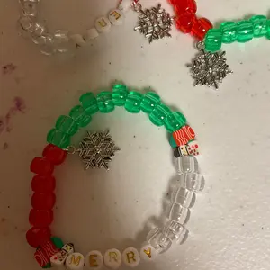 Christmas Beaded Bracelet with Charms