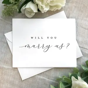 Will You Marry Us Greeting Card with Envelope, Officiant Proposal Card, Classy and Simple Officiant Proposal Card