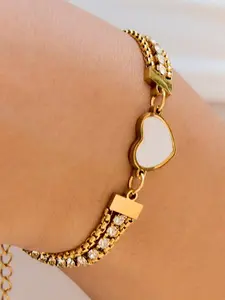 18K Gold-Plated Heart Chain Bracelet